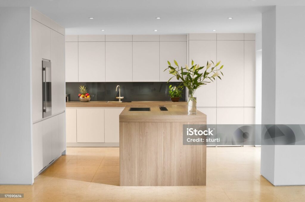 modern kitchen space with island
