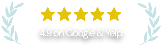 4.9 rating on google and yelp icon