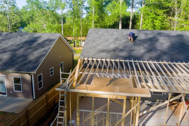 detached adu under construction in a los angeles backyard with framing and utility access