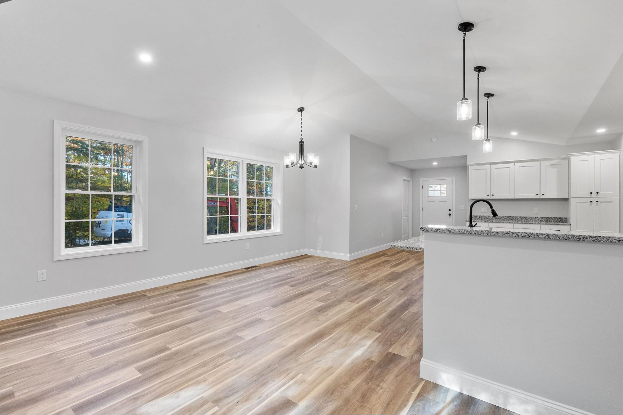 garage conversion adu interior in los angeles with kitchen and bathroom layout